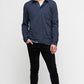 Chic Blue Jersey Polo Neck Tee with Chest Pocket