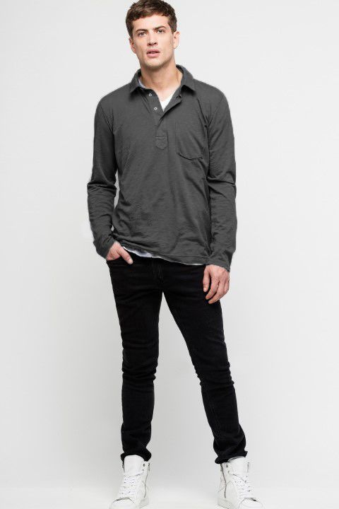 Elevated Casual Long Sleeve Polo Tee