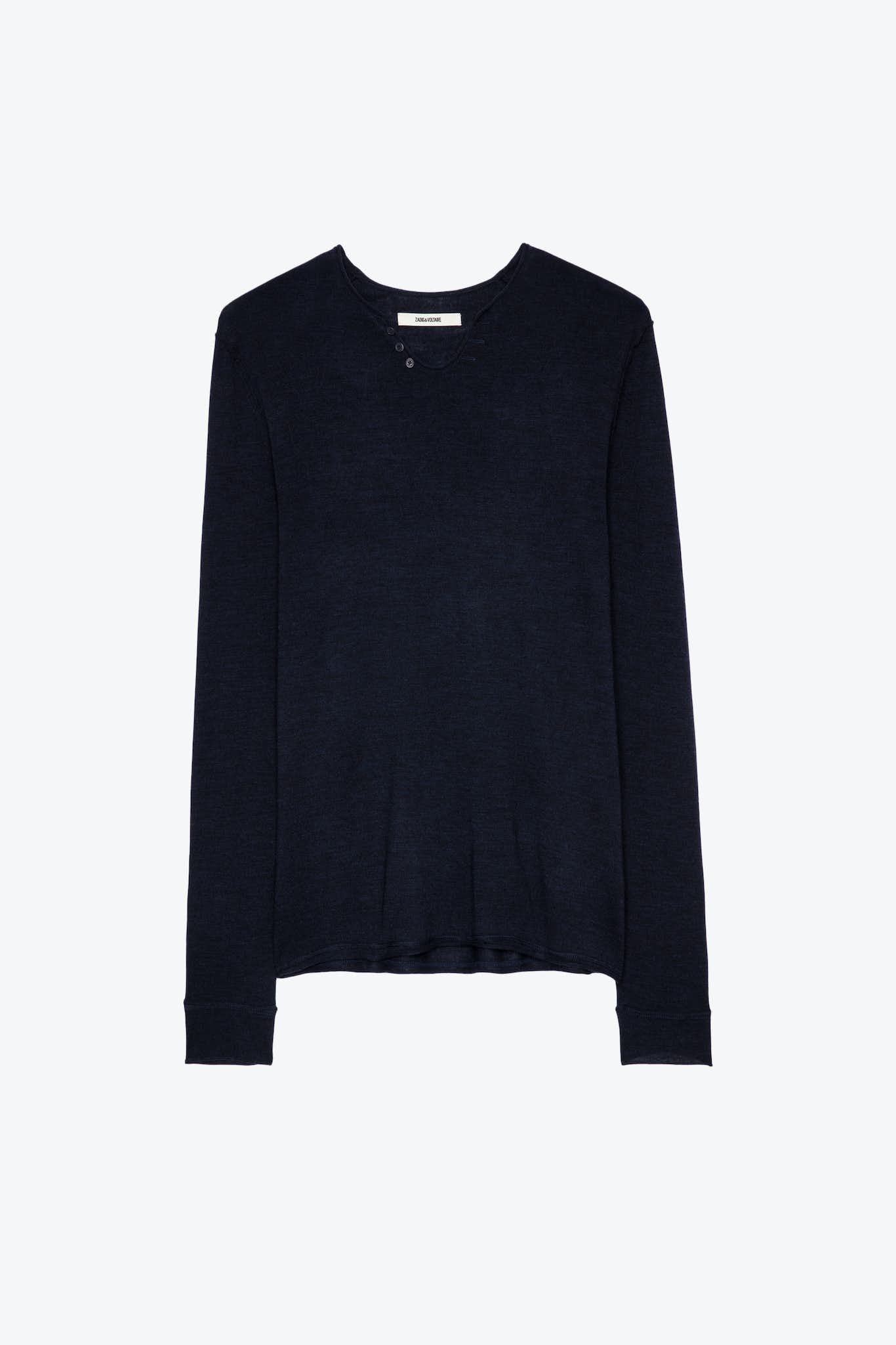 Seraph Collar Wool Sweater in Blue