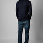 Seraph Collar Wool Sweater in Blue