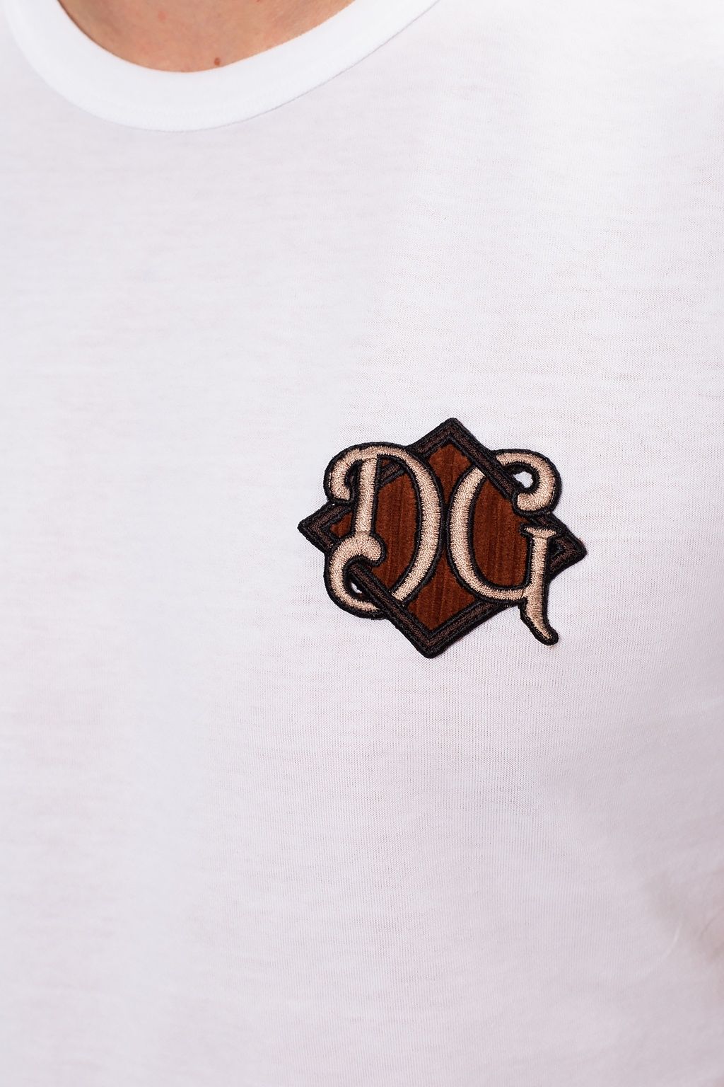 Velvet-Embroidered Logo Cotton Tee