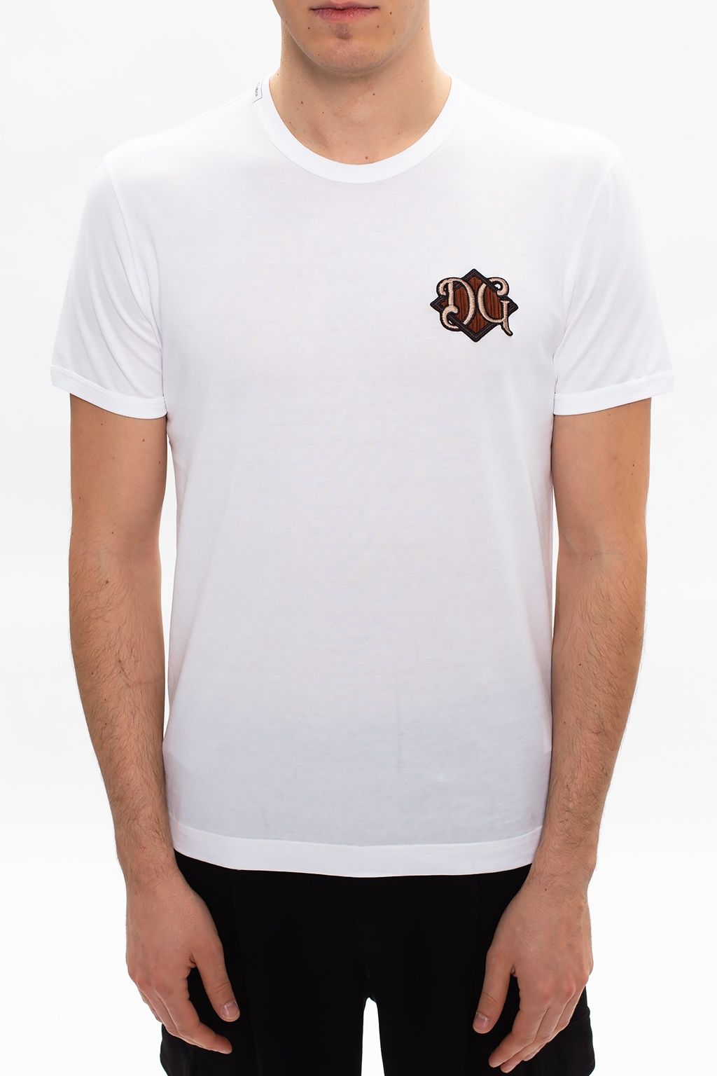 Velvet-Embroidered Logo Cotton Tee