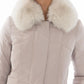 Chic Gray Goose Down Jacket with Luxe Fox Fur Hood
