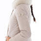 Chic Gray Goose Down Jacket with Luxe Fox Fur Hood