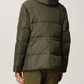 Military Green Tech Jacket with Rabbit Fur Hood