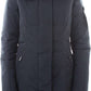 Elegant Blue Winter Jacket with Fox Fur Hood