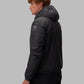 Elegant Black Nylon Jacket with Eco-Fur Hood