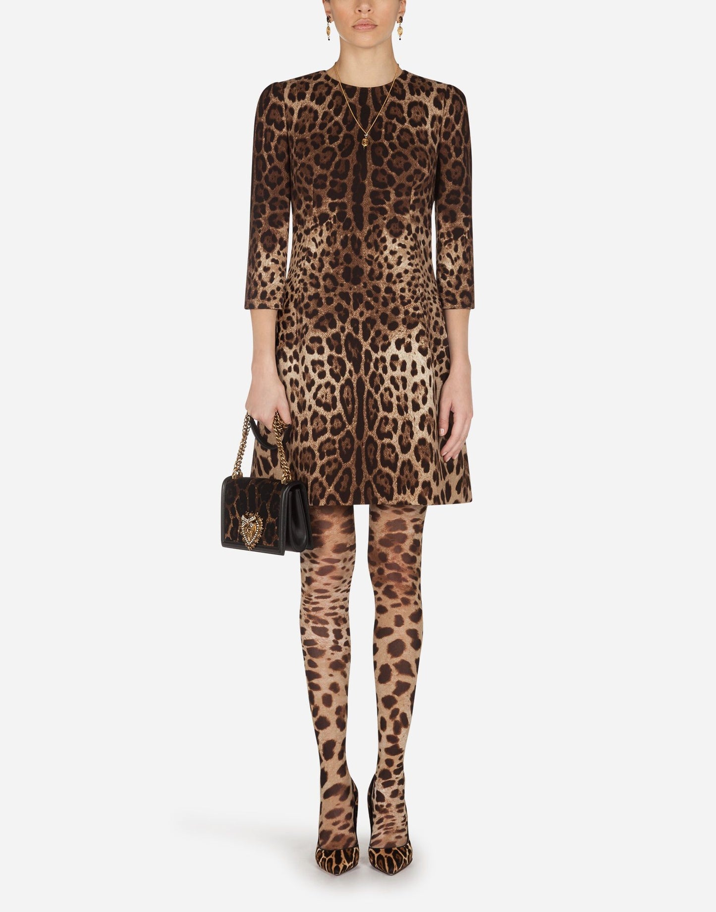 Elegant Leopard Print Crêpe Dress