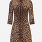 Elegant Leopard Print Crêpe Dress