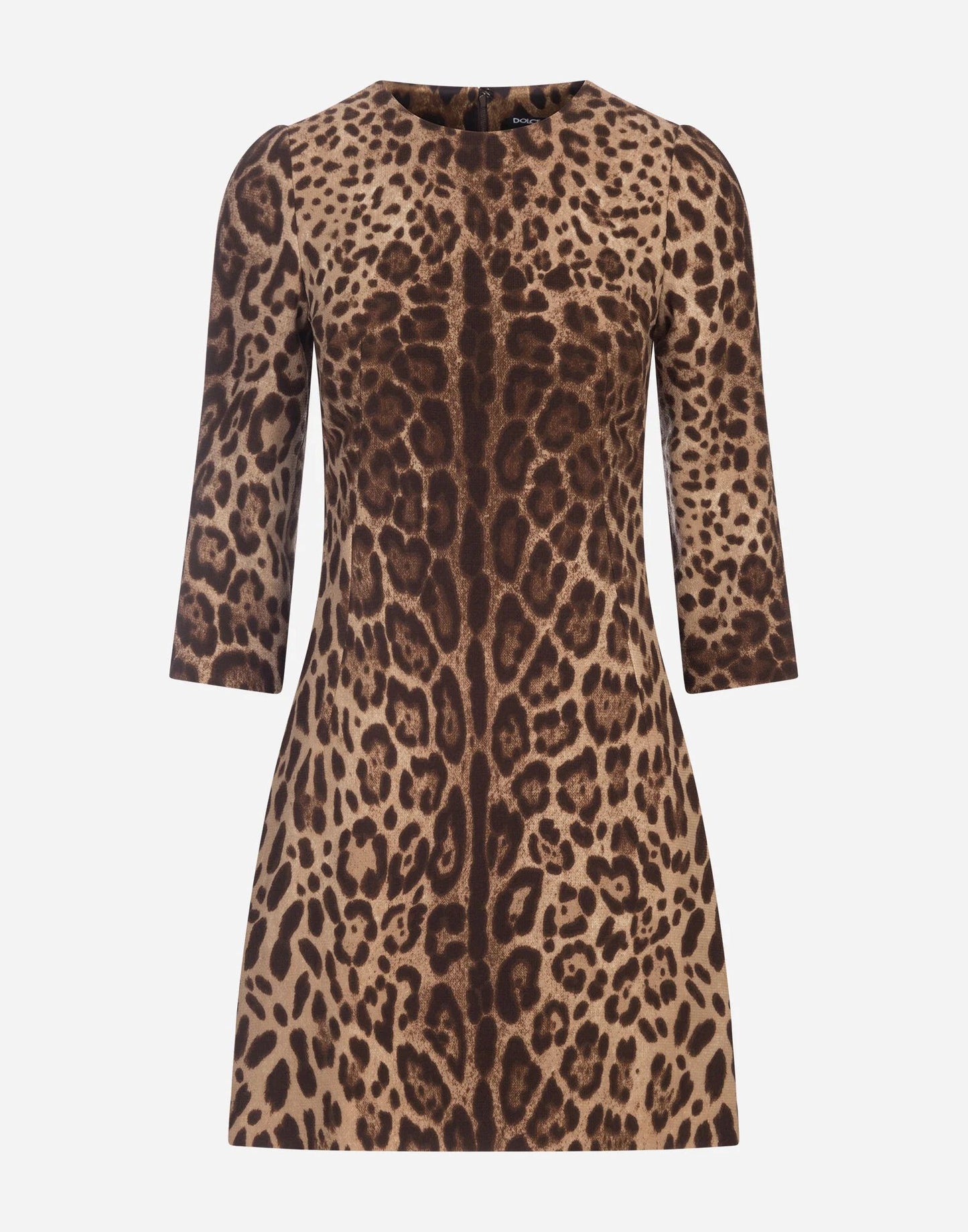 Elegant Leopard Print Crêpe Dress