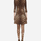 Elegant Leopard Print Crêpe Dress