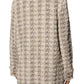 Elegant Tweed-Weave Cotton Coat with Jewel Buttons