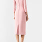 Elegant Long Sleeve Crepe Dress in Pink