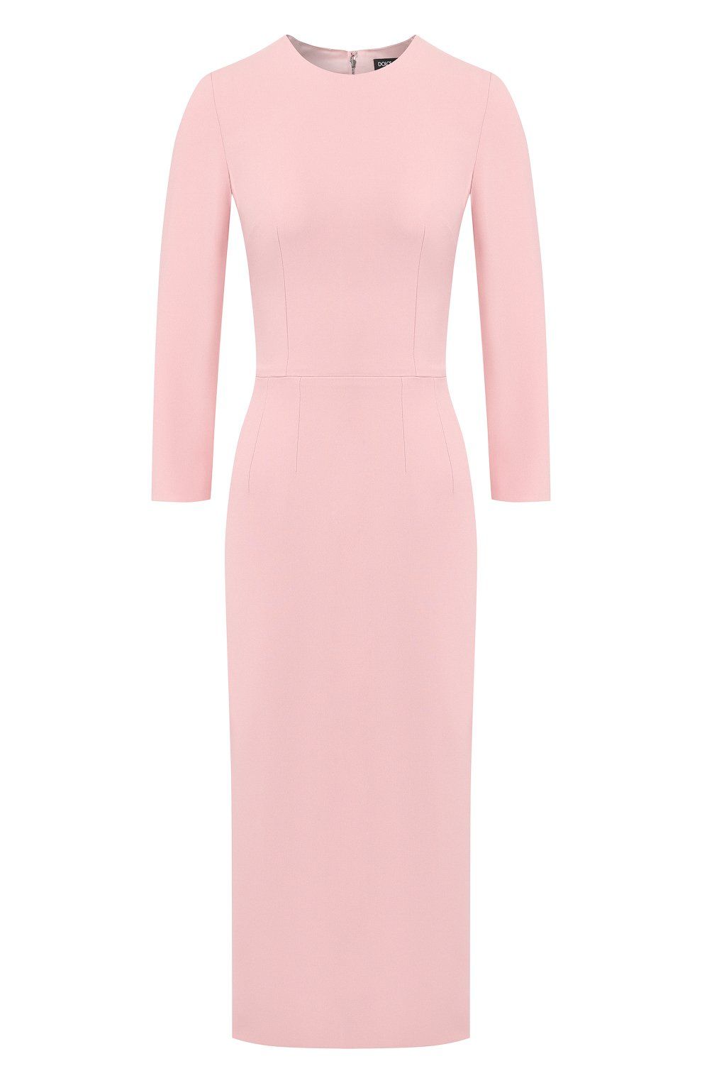 Elegant Long Sleeve Crepe Dress in Pink