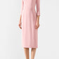 Elegant Long Sleeve Crepe Dress in Pink