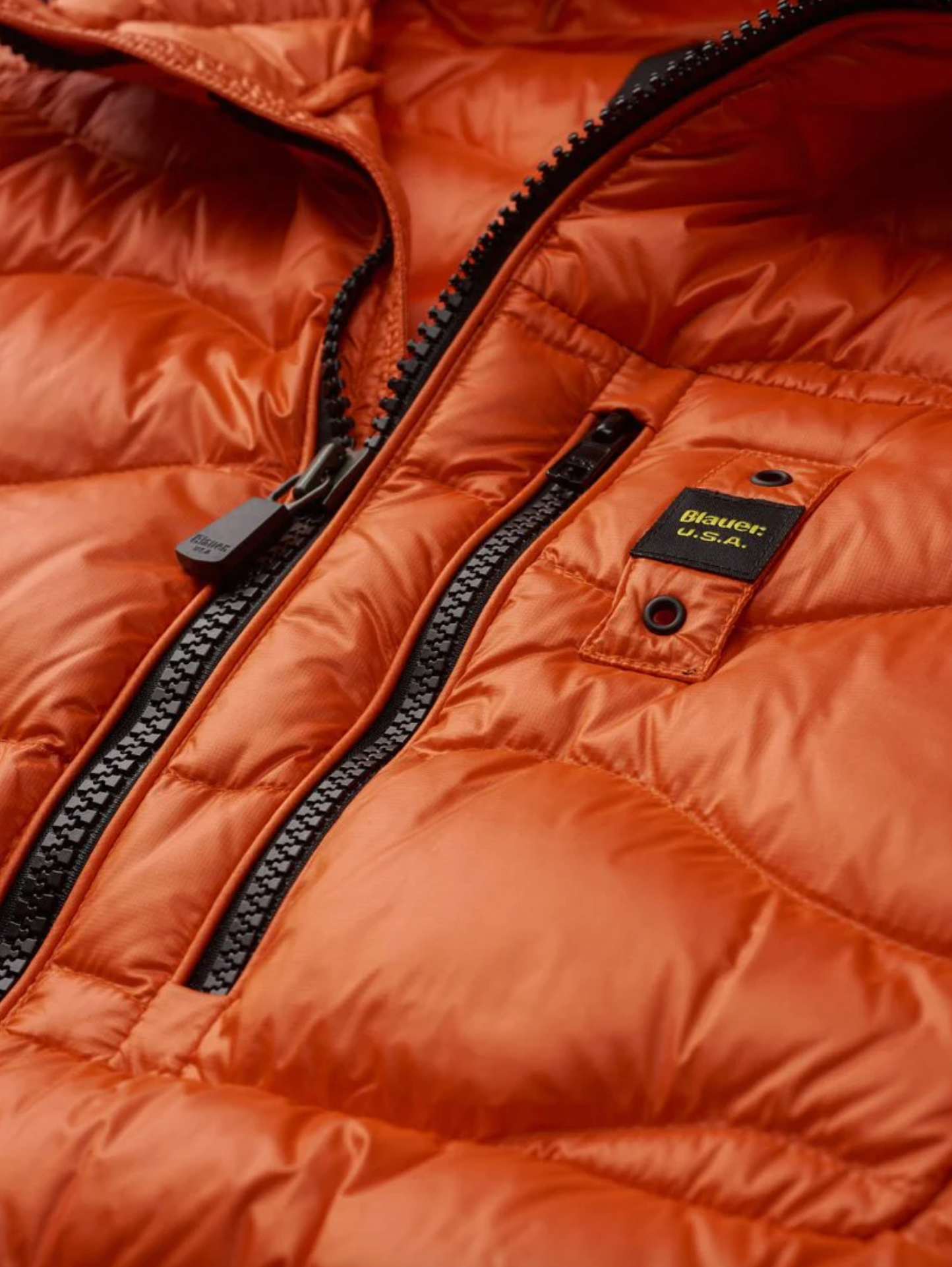 Orange Goose Down Zip Jacket