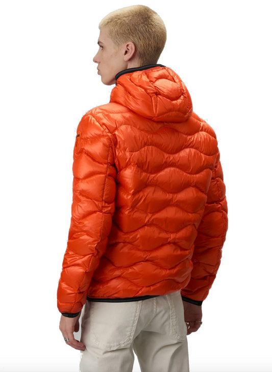 Orange Goose Down Zip Jacket