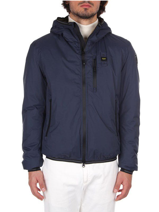 Sleek Nylon Hooded Jacket with Eco-Fur Detail