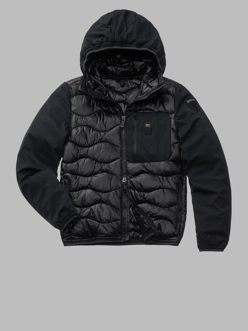 Monochromatic Wave Quilted Down Jacket