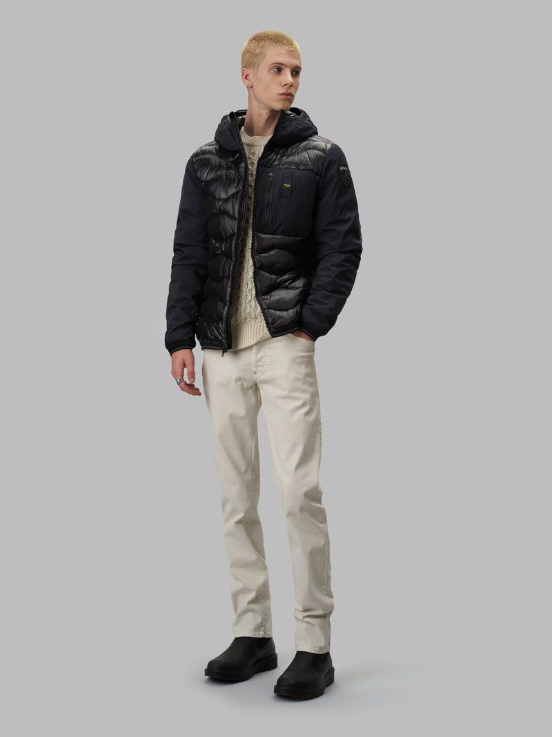 Monochromatic Wave Quilted Down Jacket