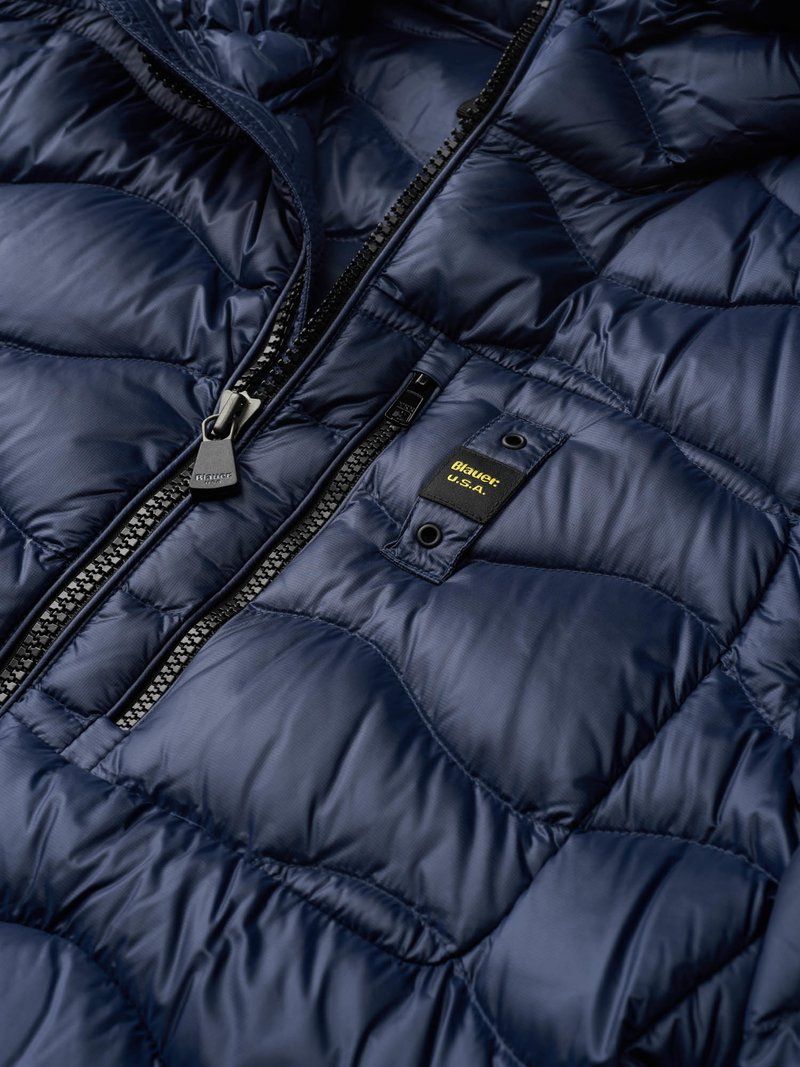 Elegant Blue Goose Down Jacket