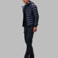 Elevated Blue Nylon Jacket with Signature Logo