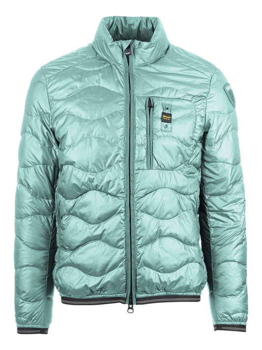 Sleek Light Blue Nylon Jacket