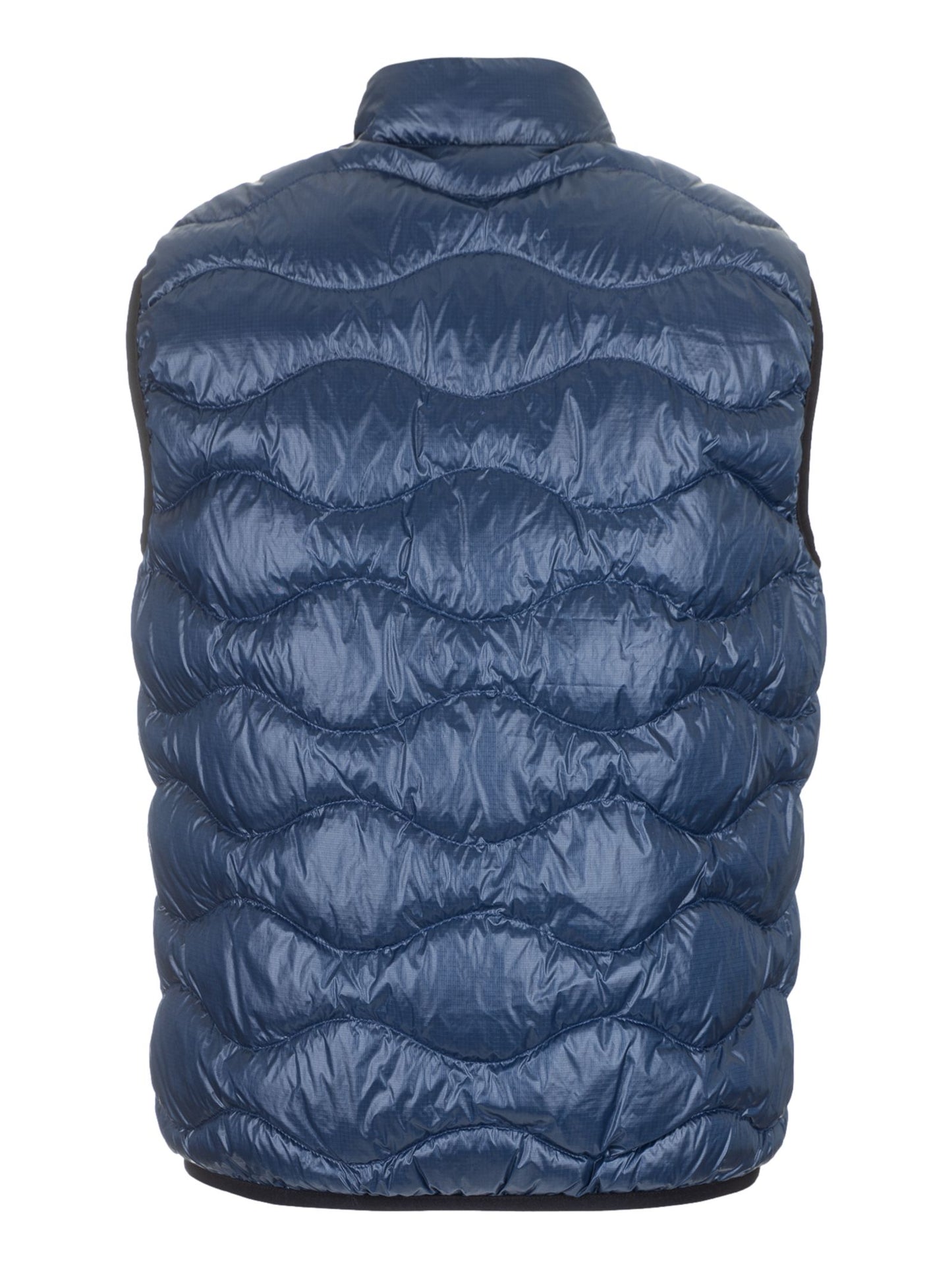 Sleek Blue Nylon Vest with Logo Accent