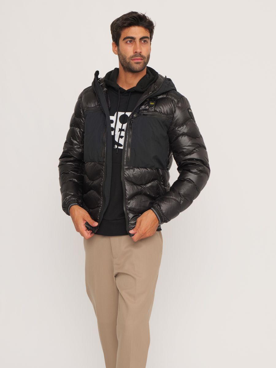 Elegant Men's Shiny Quilted Down Jacket