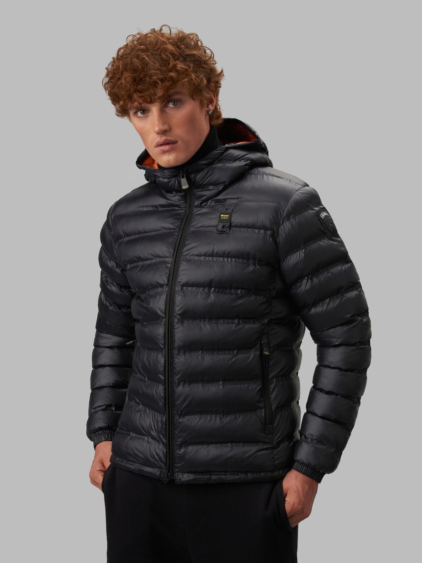 Sleek Black Nylon Jacket with Brand Detailing