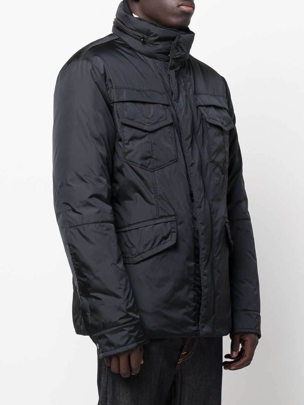 Chic Black 4-Pocket Goose Down Jacket