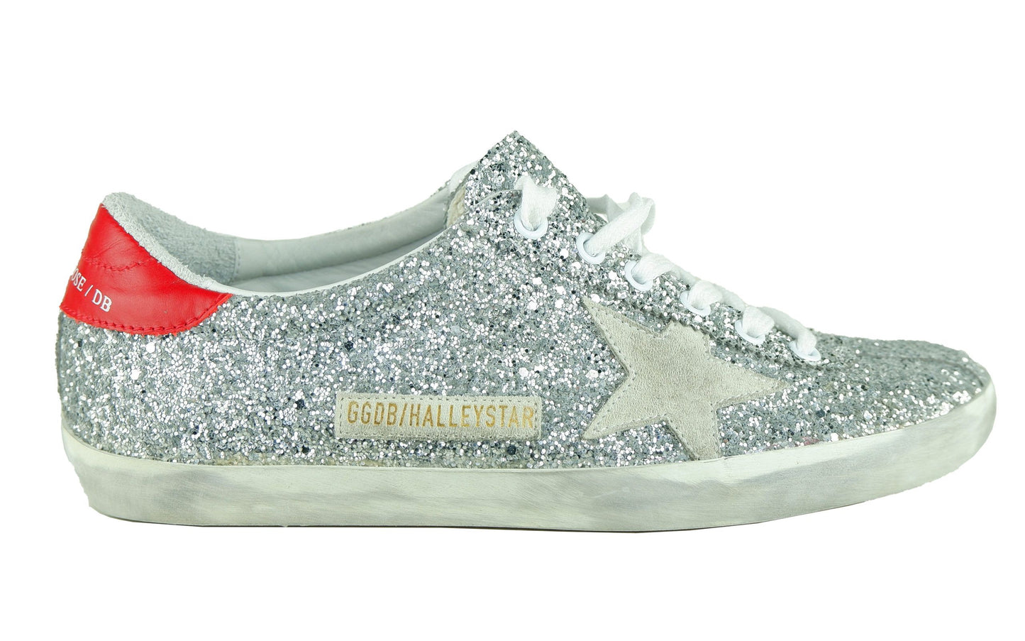 Silver Glitter Designer Sneakers - Italian Crafted