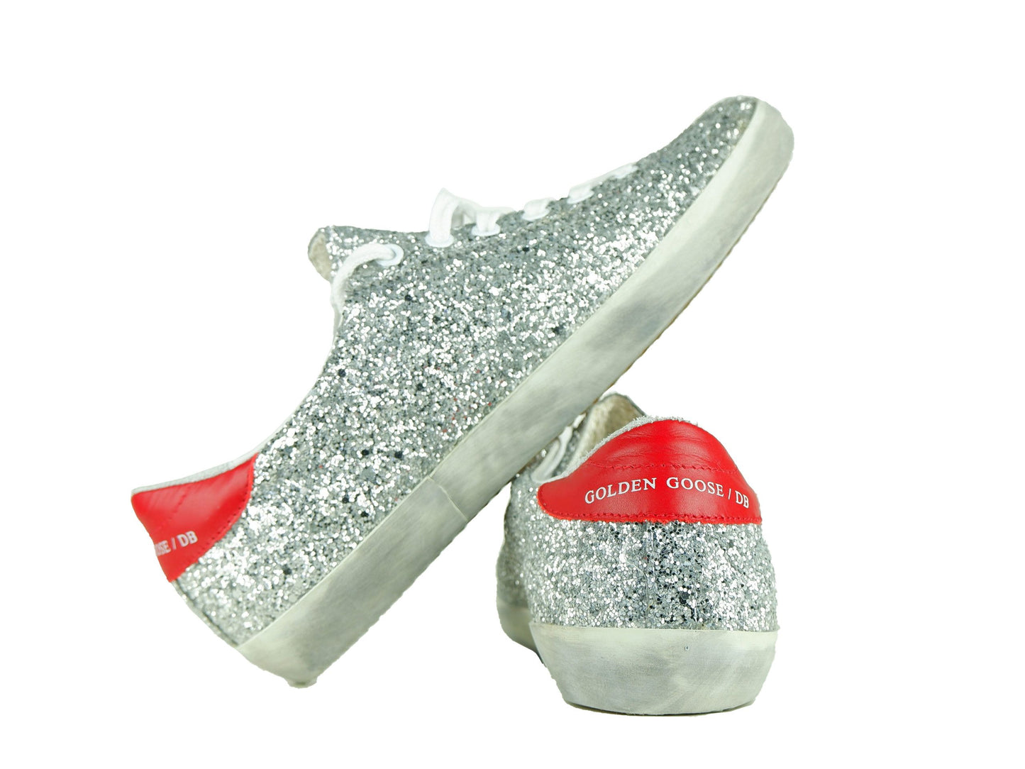 Silver Glitter Designer Sneakers - Italian Crafted