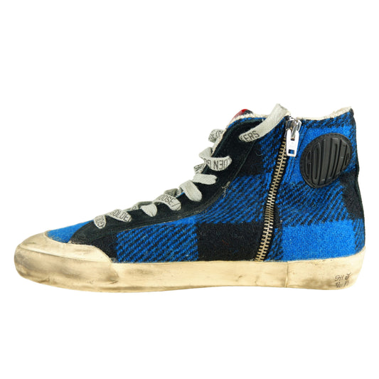 Chic Tartan-Lined Leather Sneakers