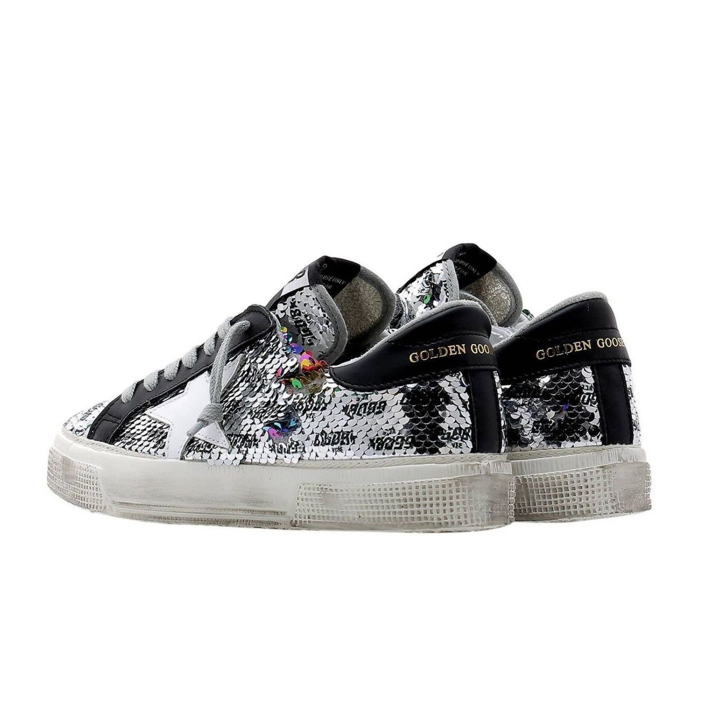 Glittering Sequins Calfskin Sneakers for Women