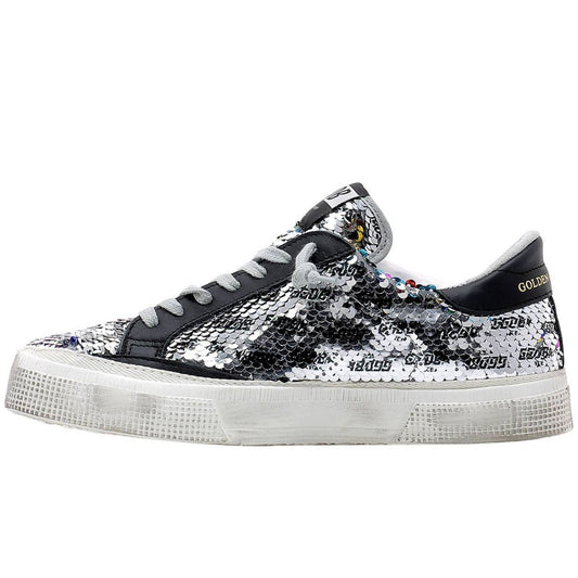 Glittering Sequins Calfskin Sneakers for Women