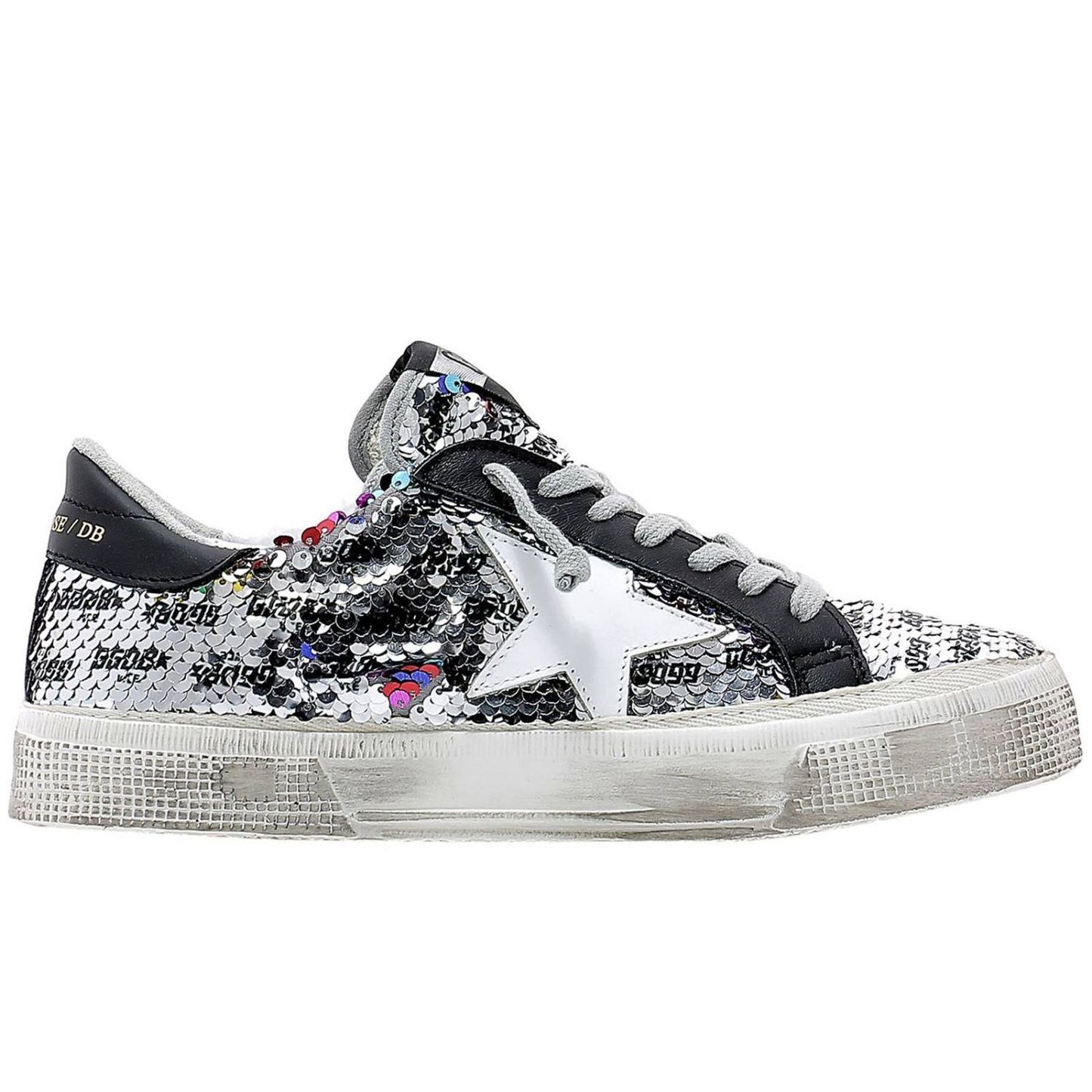 Glittering Sequins Calfskin Sneakers for Women