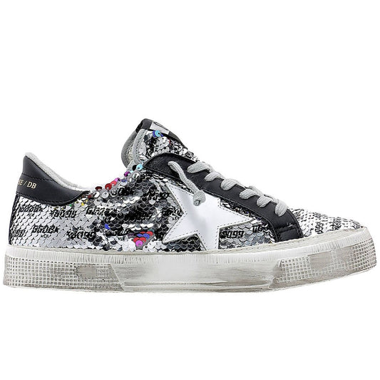 Glittering Sequins Calfskin Sneakers for Women