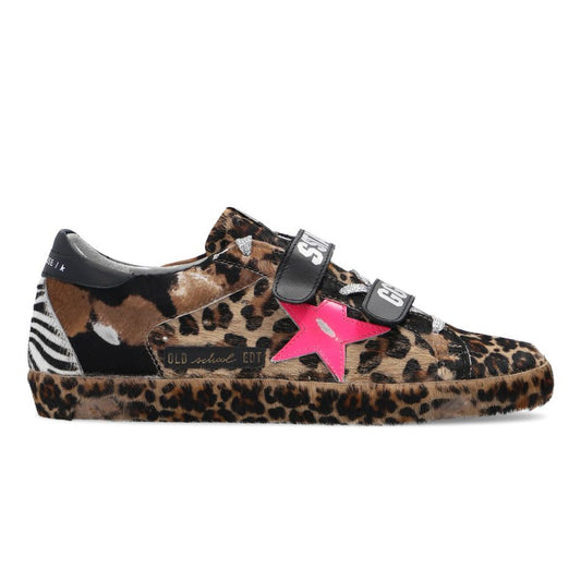 Cheetah Print Low-Top Leather Sneakers