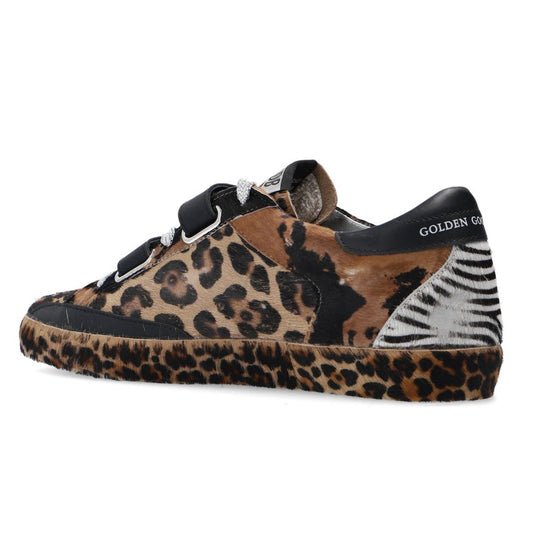 Cheetah Print Low-Top Leather Sneakers