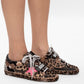 Cheetah Print Low-Top Leather Sneakers