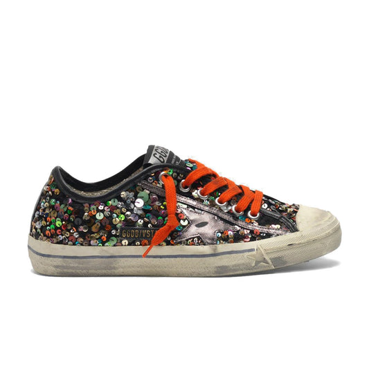 Sequin-Embellished Leather Sneakers