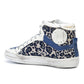 Blue Leopard Print Velvet-Lined Sneakers