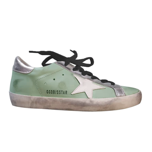 Elegant Green Leather Sneakers for Women