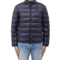 Chic Blue Quilted Hooded Down Jacket