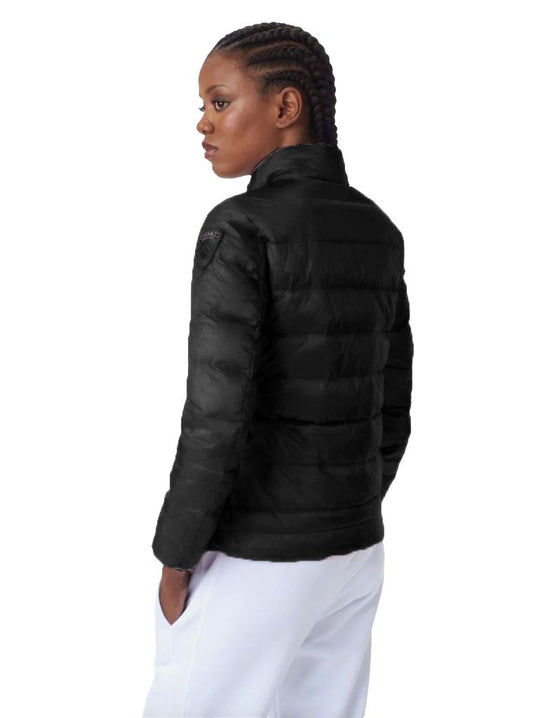 Sleek Black Down Jacket with Goose Feather Padding