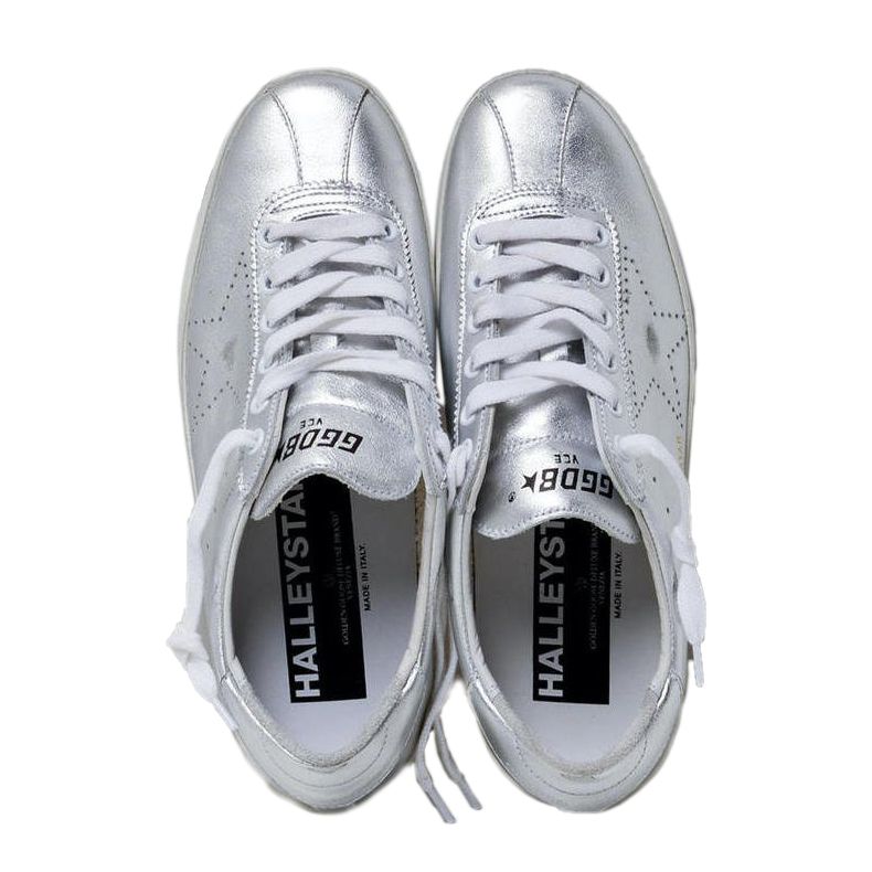 Elegant Silver Patent Sneakers for Men