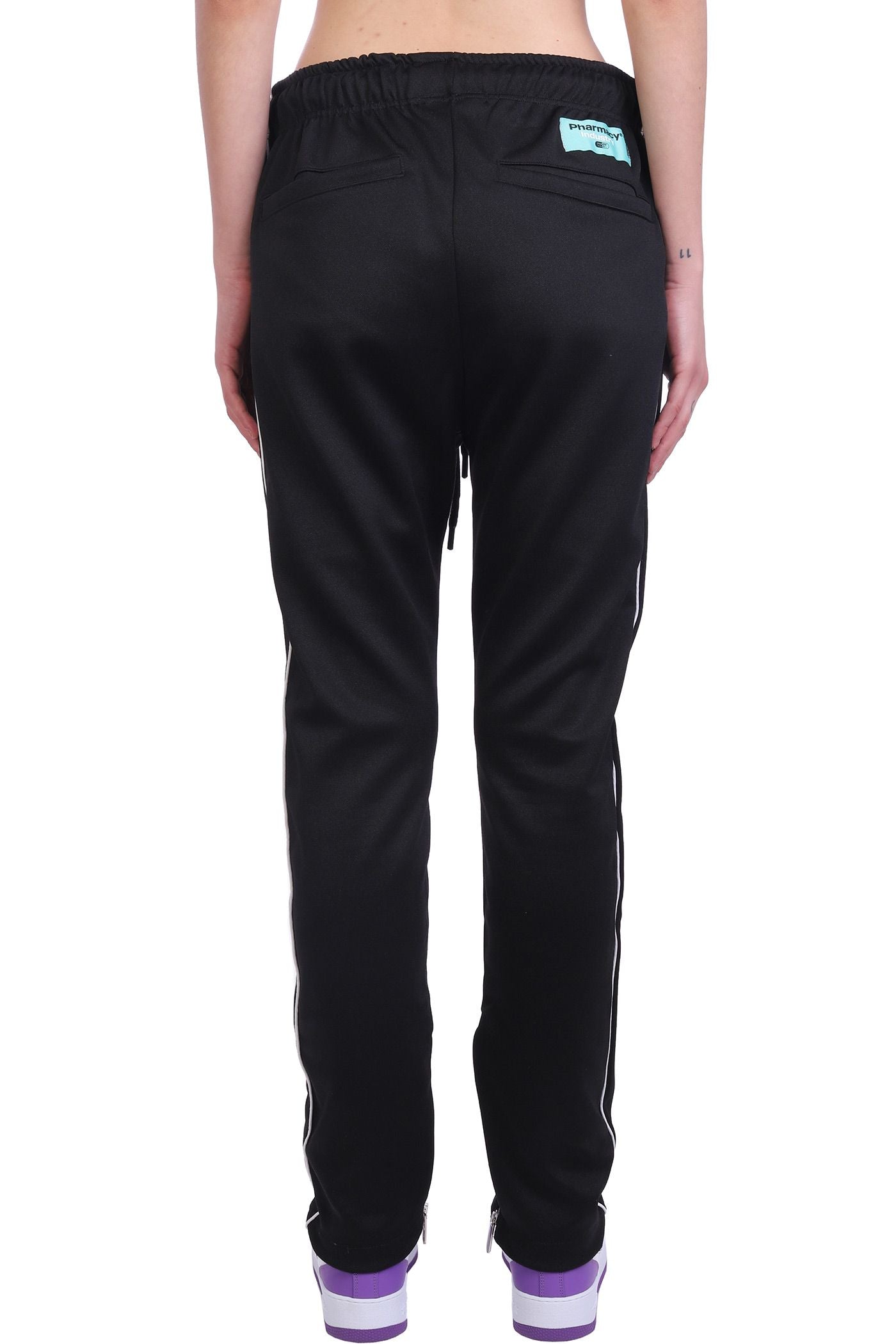 Chic Black Cotton Blend Trousers