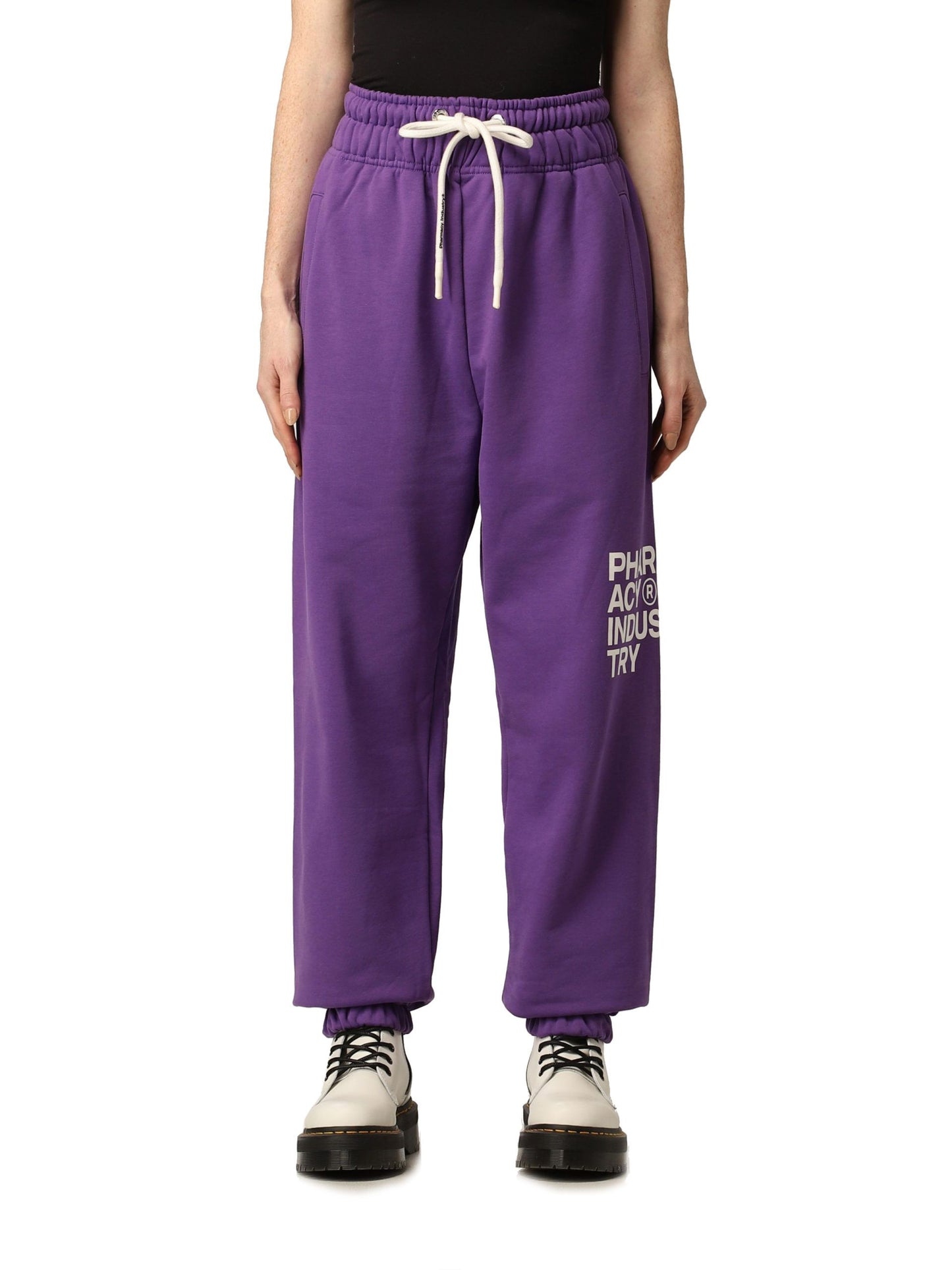 Chic Purple Logo Tracksuit Trousers