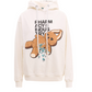 Chic White Cotton Hoodie with Brand Motif